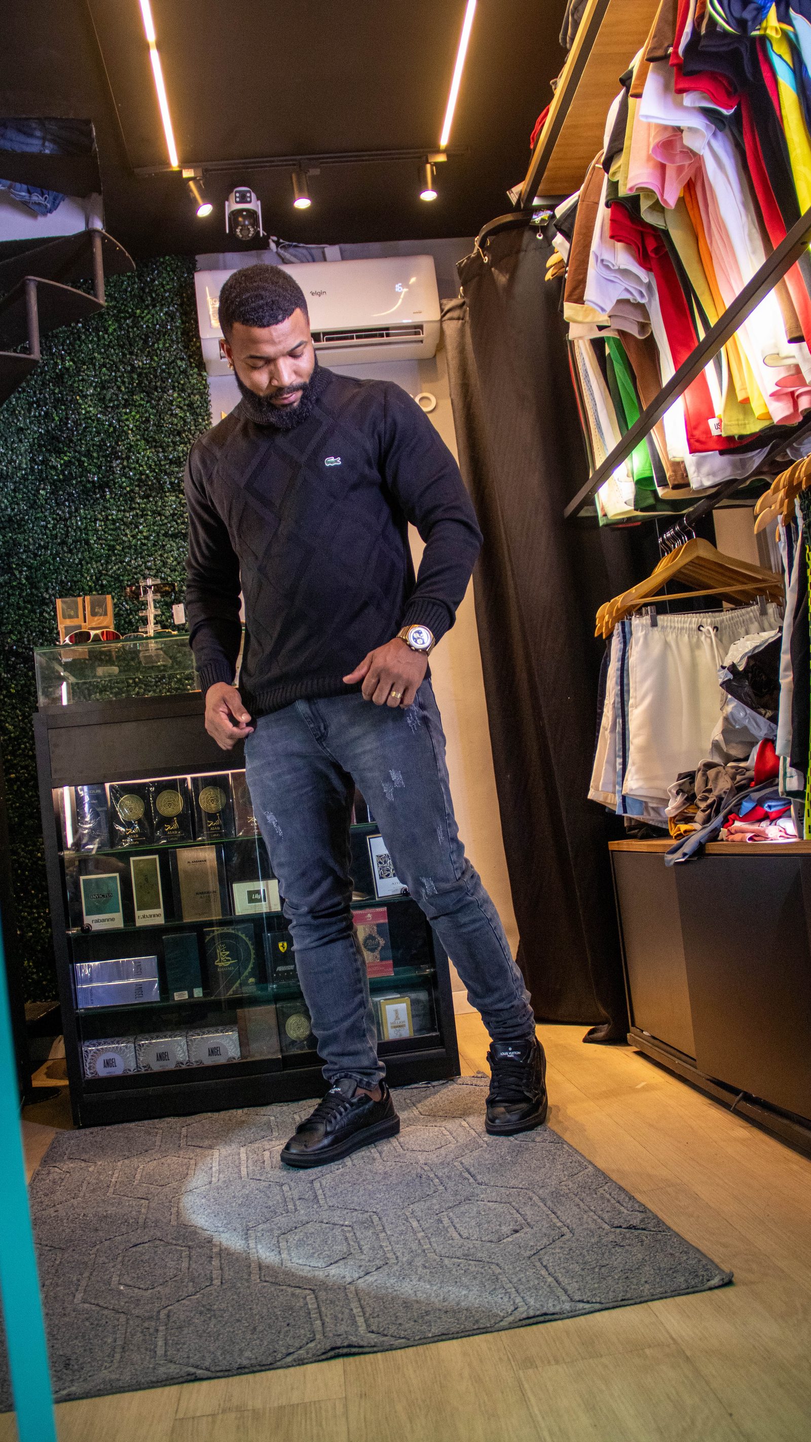 Suéter Lacoste Losango Preto